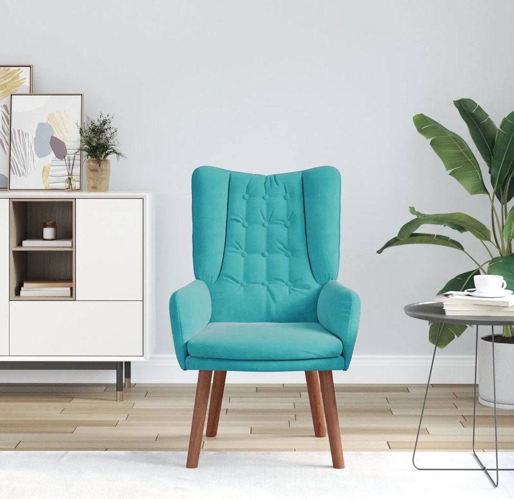 Poltrona Relaxante Velvet Turquesa