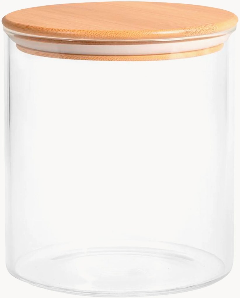 Frasco de conservação em vidro borossilicato com tampa em bambu Natura, 600 ml