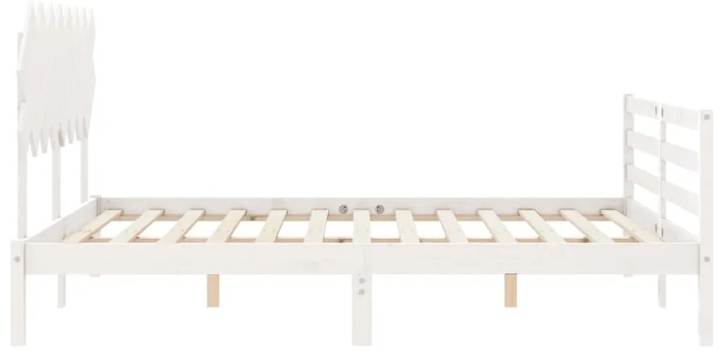 Estrutura de cama com cabeceira 160x200 cm madeira maciça