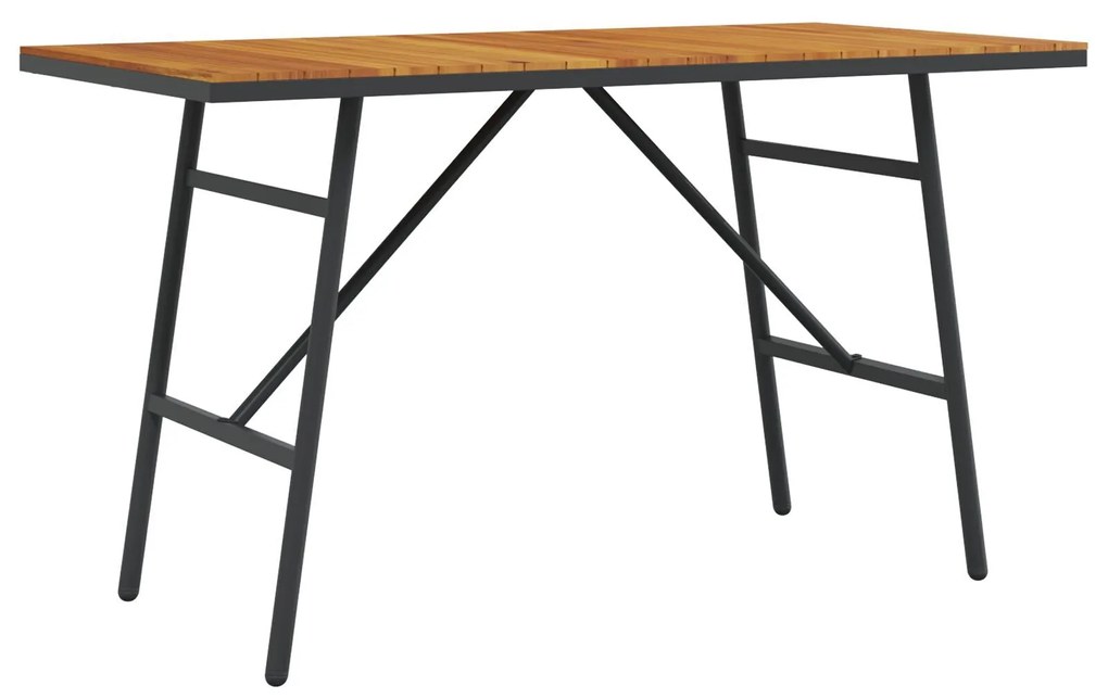 Mesa de Jantar - Preto, 110x55x62 cm, Feita de Madeira de Acácia Sólid