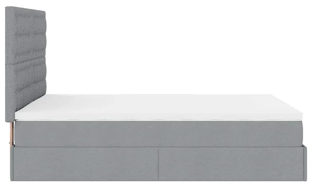 Estrutura de cama otomana com colchão 140x190 cm cinzento claro