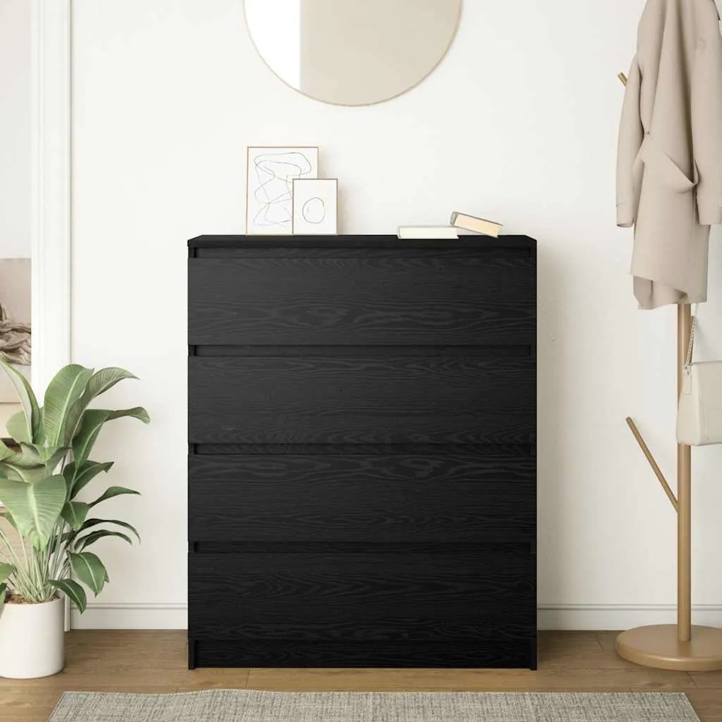 Aparador 80x35x99 cm derivados de madeira carvalho preto