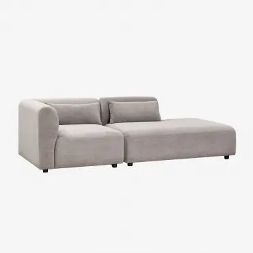 Sofá Modular De Canto Em 2 Peças Com Chaise Longue Direita Fogler Bombazina Cinzento Toupeira Claro - Sklum