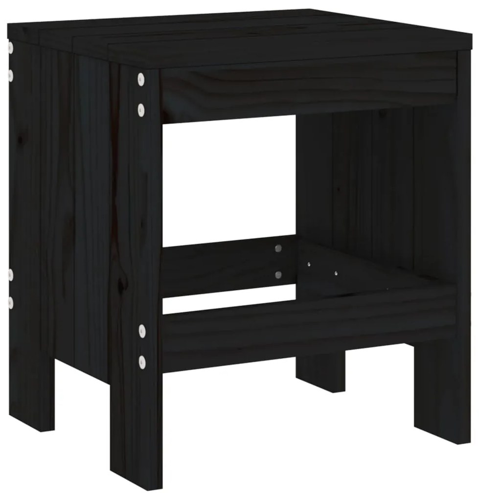 Bancos de jardim 2 pcs 40x36x45 cm pinho maciço preto