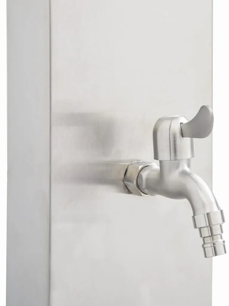 Duche de jardim com torneira 110 cm aço inoxidável