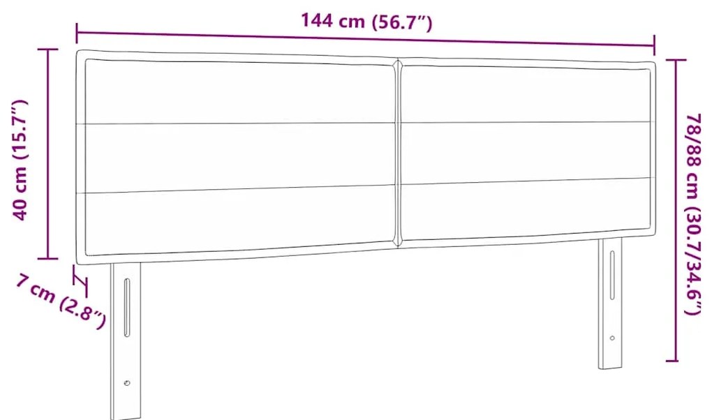 Cabeceira vidaXL Design Linhas Cinza Claro 140 cm Tecido