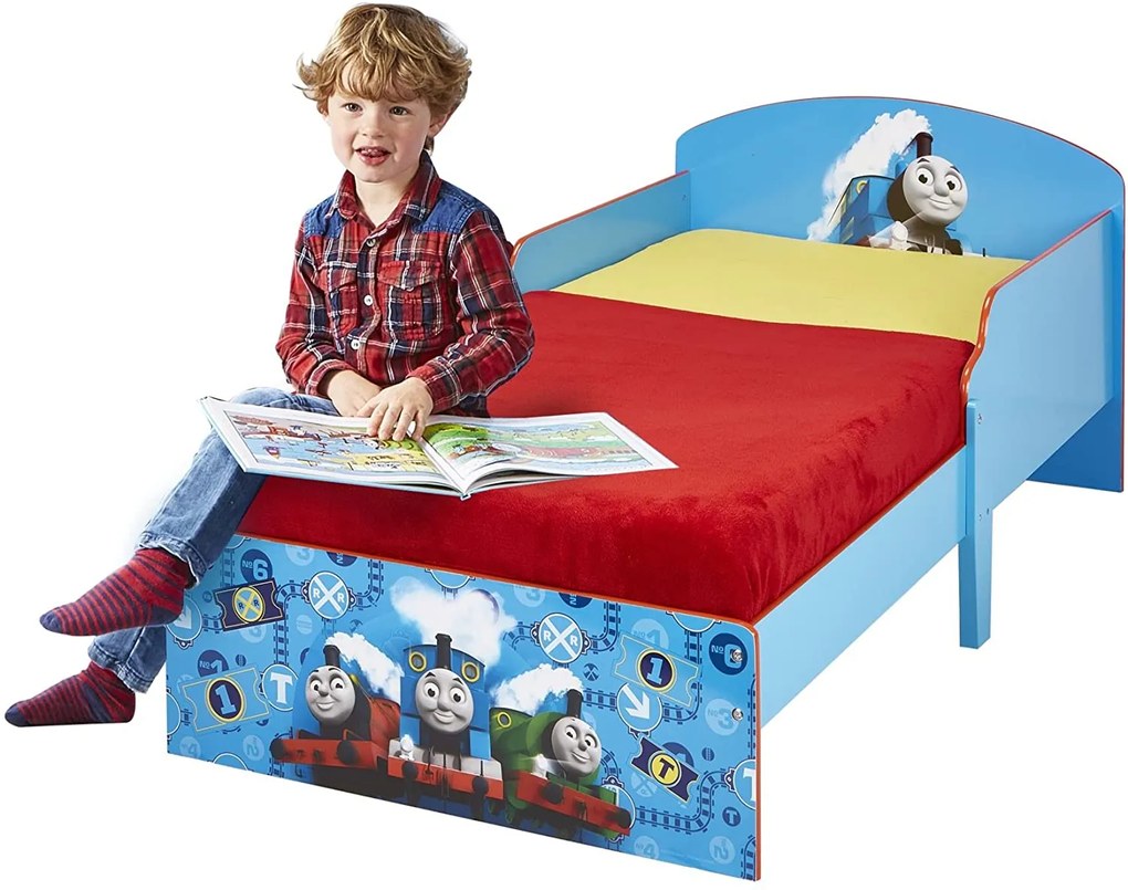 CAMA INFANTIL THOMAS & FRINDS COM COLCHÃO E ALMOFADA 59,x77x142 cm AZUL