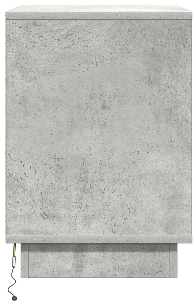 Mesas de cabeceira com LED 2 pcs betão cinza 50x34.5x50 cm