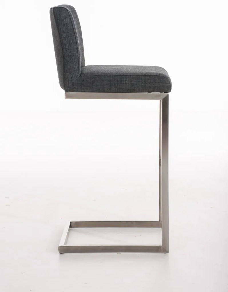 Banco de bar Paros em tecido 42 x 104 x 48 cm Cinzento escuro