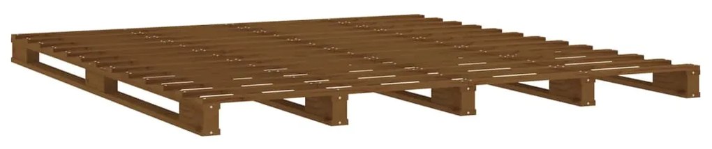 Cama de paletes 140x190 cm pinho maciço castanho mel