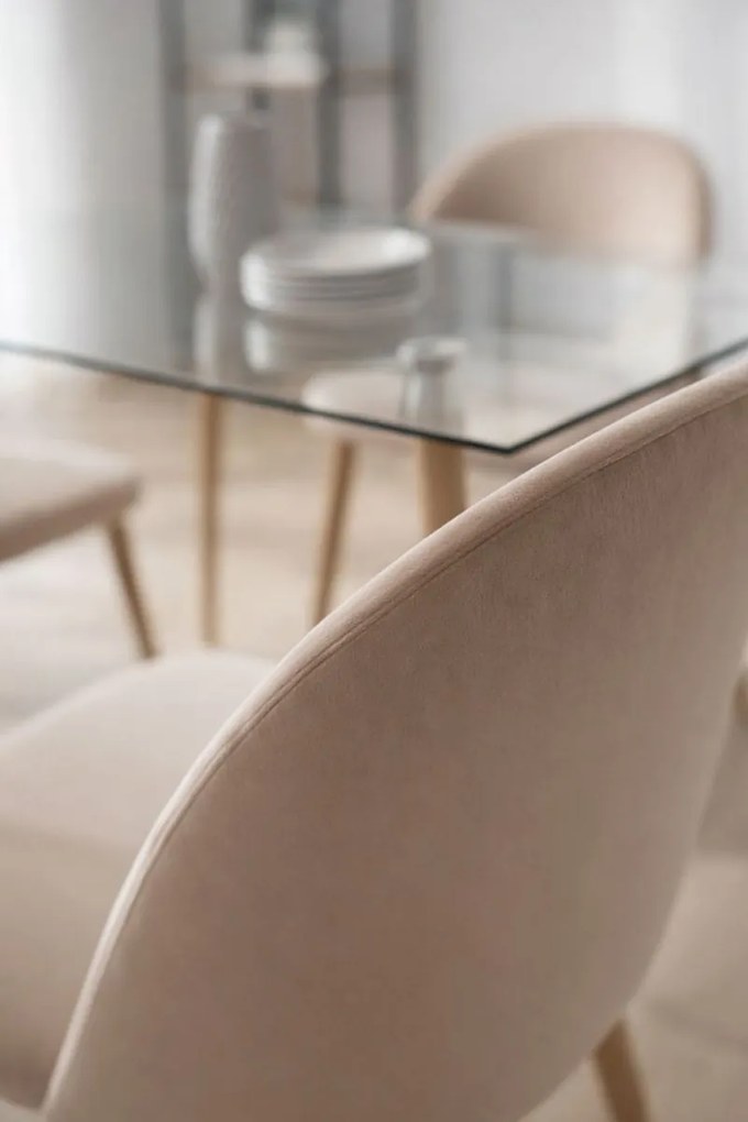 Pack 4 Cadeiras Vint Veludo - Champanhe