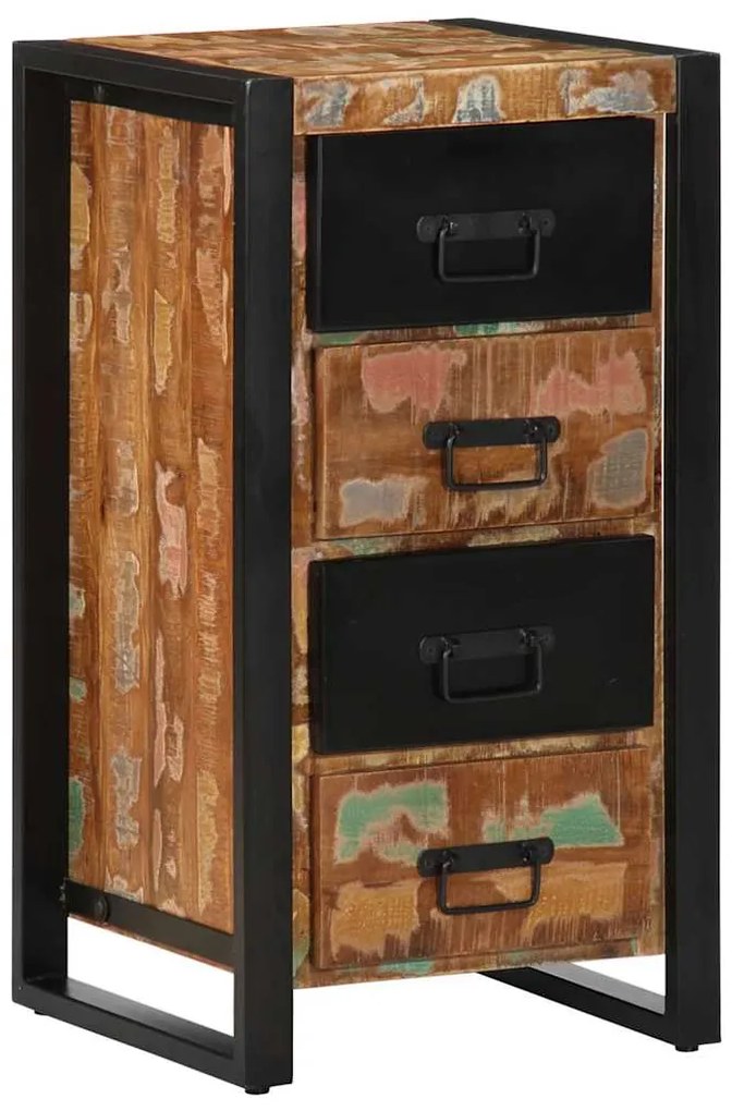vidaXL Armário gavetas 40x40x75 cm madeira recuperada maciça multicor
