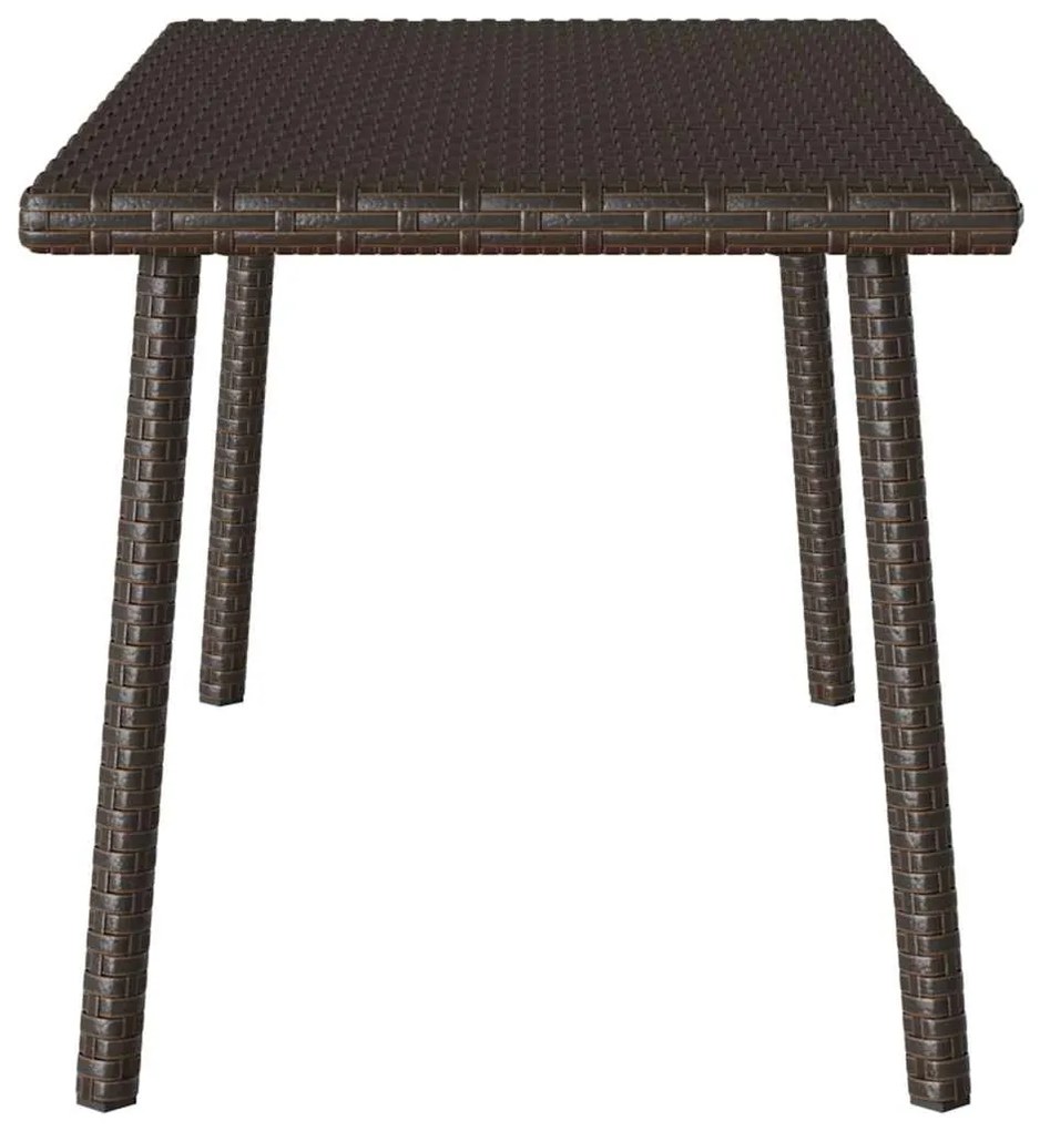 Mesa de centro de jardim retangular 80x40x37cm vime PE castanho