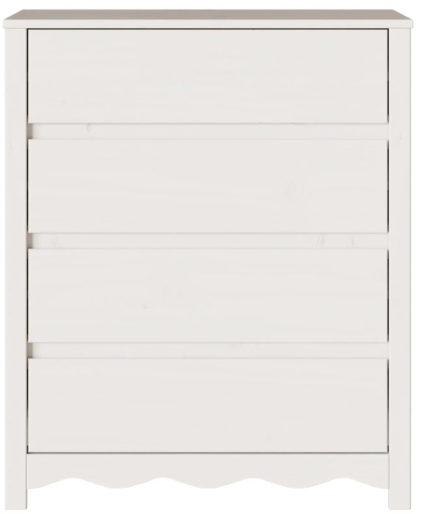 Cômoda vidaXL "DRAMMEN" Branca 76,5x40x91 cm Madeira Sólida de Pinho