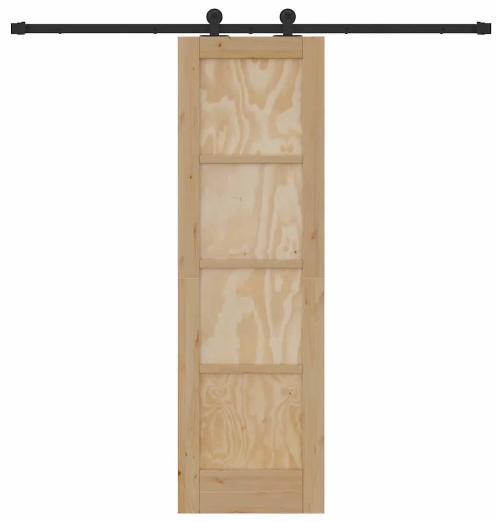 Porta deslizante vidaXL com conjunto de ferragens 61x198,5 cm Madeira