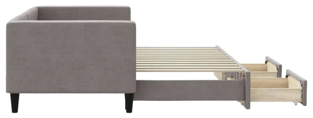 Sofá-cama c/ gavetão/gavetas 80x200 cm tecido cinza-acastanhado