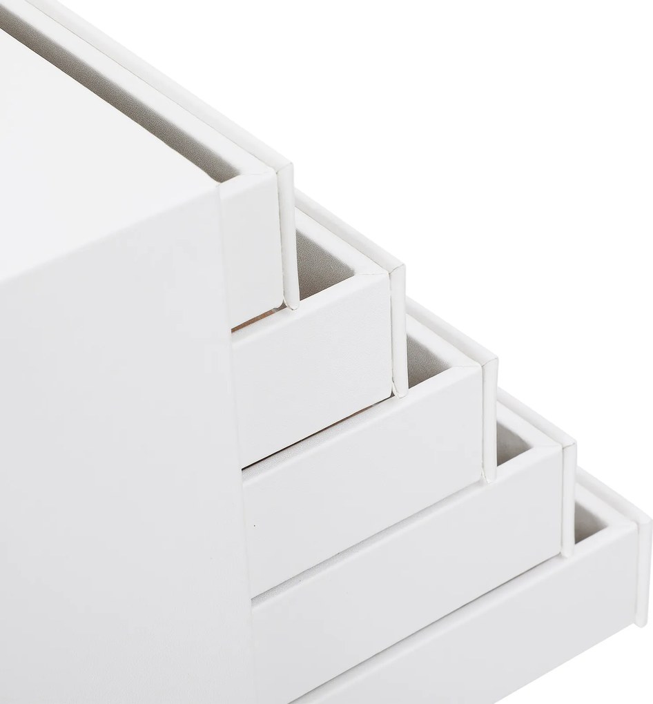 Caixa para joias com 10 gavetas, 40,5 x 29 x 20,5 cm branca