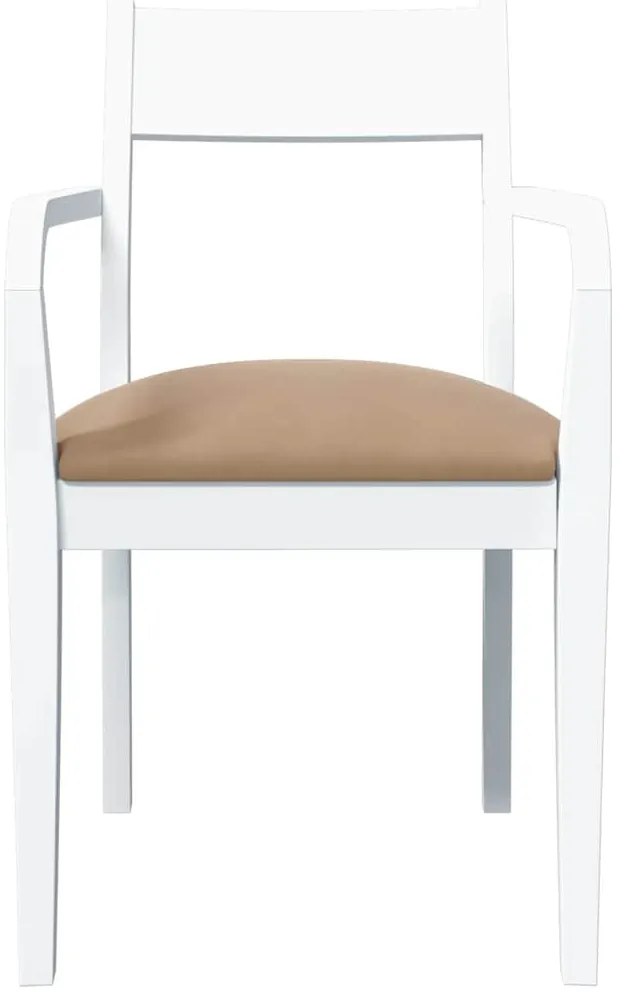 Cadeiras de jantar com almofadões 2 pcs madeira maciça branco