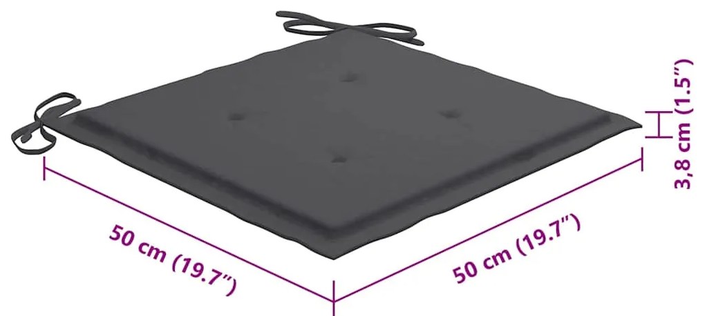 Cadeiras de exterior dobráveis 8pcs c/ almofadões acácia maciça