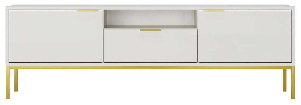 Móvel de TV "AUSTIN" de 2 Portas e 1 Gavetas - 40×175×33 cm - Branco e