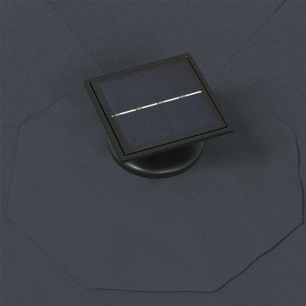 Guarda-sol para jardim de parede c/ luzes LED 300 cm antracite