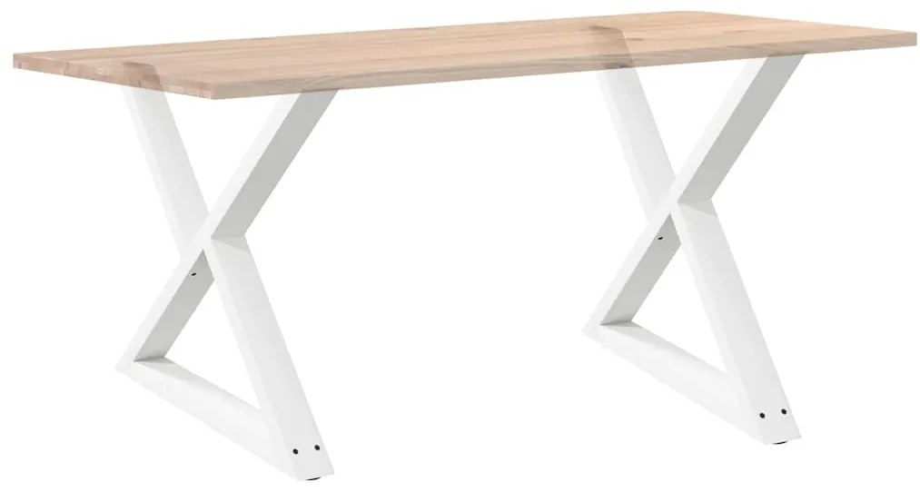 Mesa de jantar pernas 2pcs 90x(72-73,3)cm aço branco