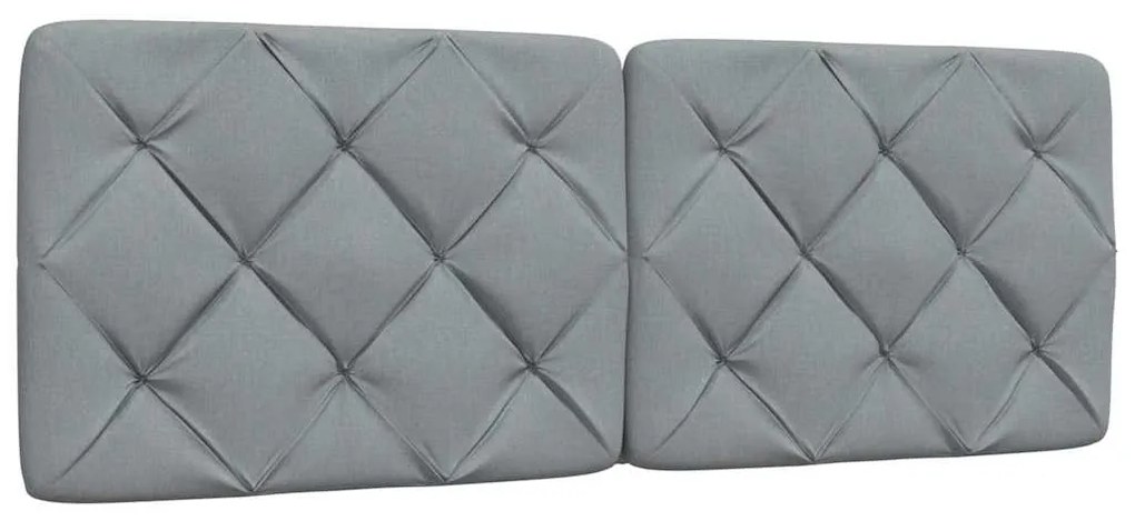 Cama com colchão 140x190 cm tecido cinzento-claro