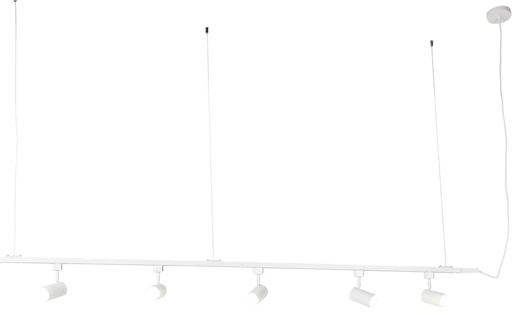 LED Sistema de calha de pendurar inteligente branco monofásico com 5 GU10 Wi-Fi - Jeana Moderno