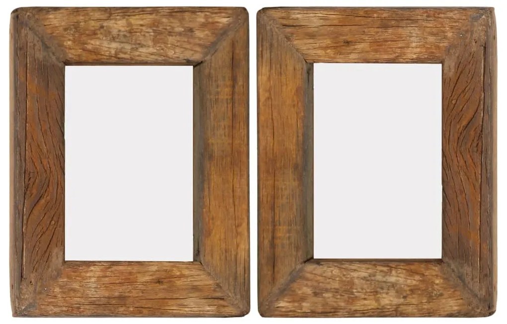 282892 vidaXL Molduras 2 pcs 23x28 cm madeira recuperada maciça e vidro