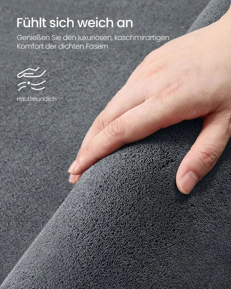 Tapete para sala de estar 140 x 200 cm cinza antracite