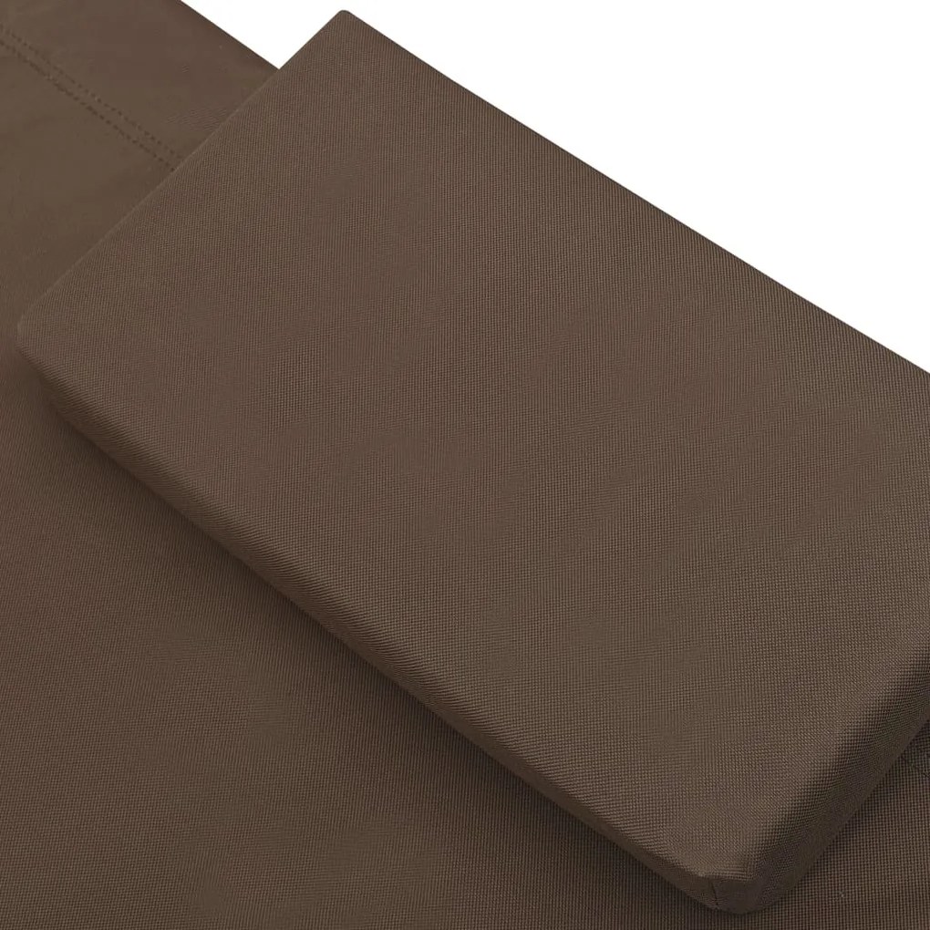 Espreguiçadeira com toldo e almofada castanho