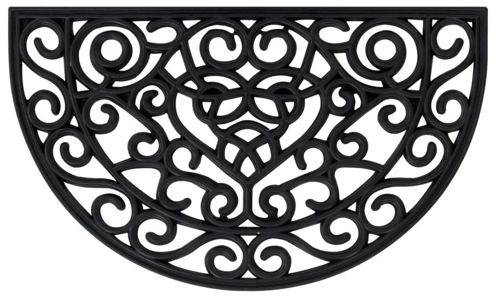 Tapete de porta semicircular 45x75 cm borracha