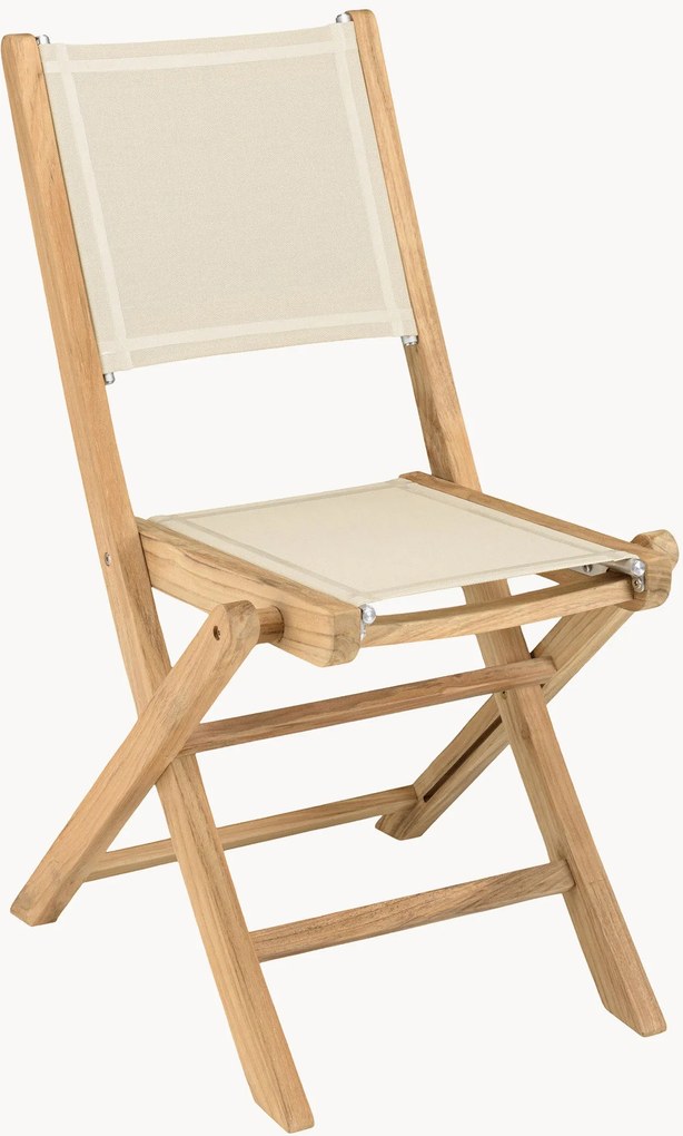 Cadeiras de jardim dobráveis em madeira de teca Fun, conjunto de 2