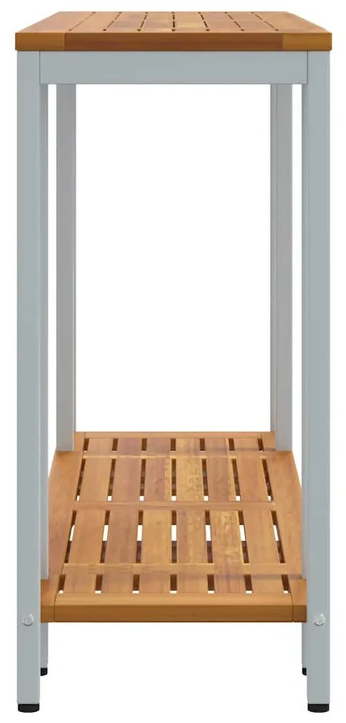 Mesa de Exterior Natural e Cinza 35 x 110 x 75 cm em Madeira Sólida e