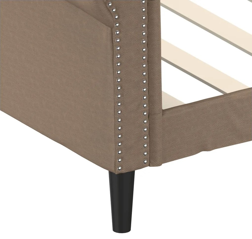 Sofá-cama 90x200 cm couro artificial cor cappuccino