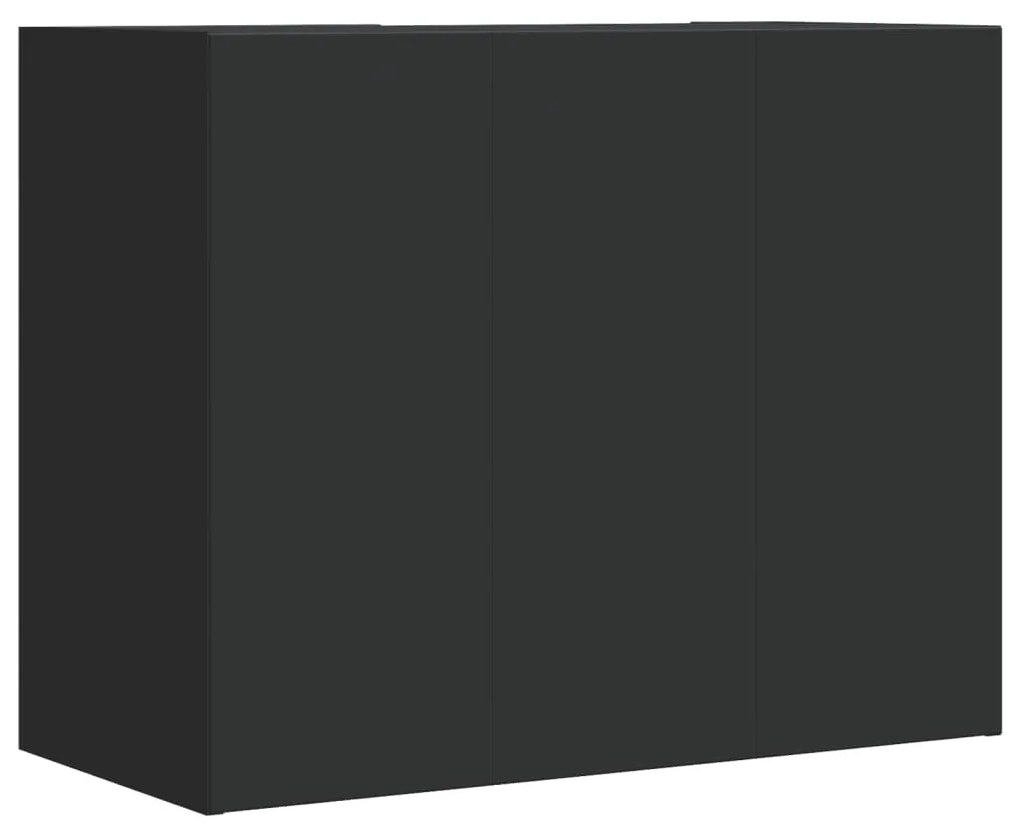 Armário de parede 75x35x60 cm derivados de madeira preto