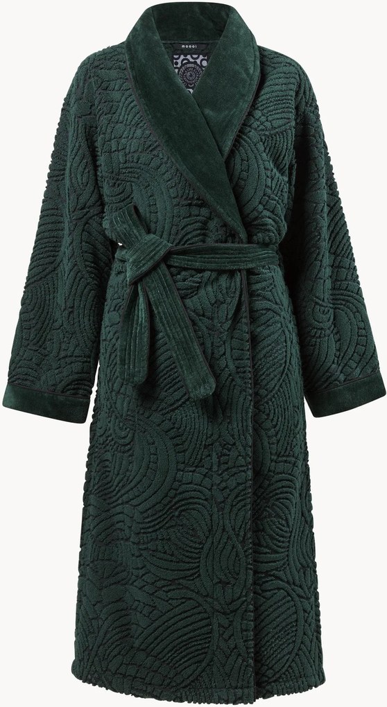 Roupão unissexo em veludo de algodão jacquard com verso em felpo Dodo Pavone