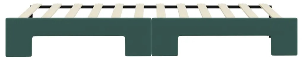 Sofá-cama com gavetão 80x200 cm veludo verde-escuro
