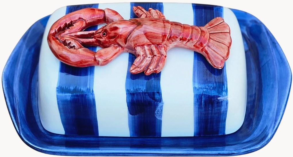 Manteigueira pintada à mão Lobster