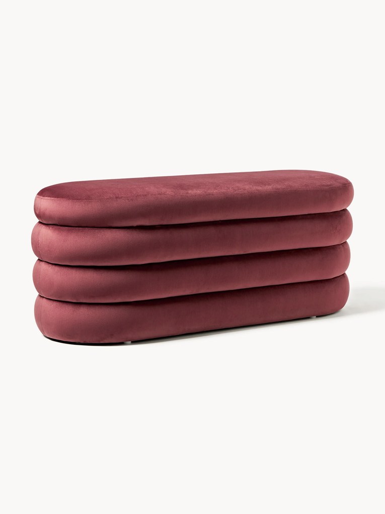 Banco estofado em veludo com arrumação Alto