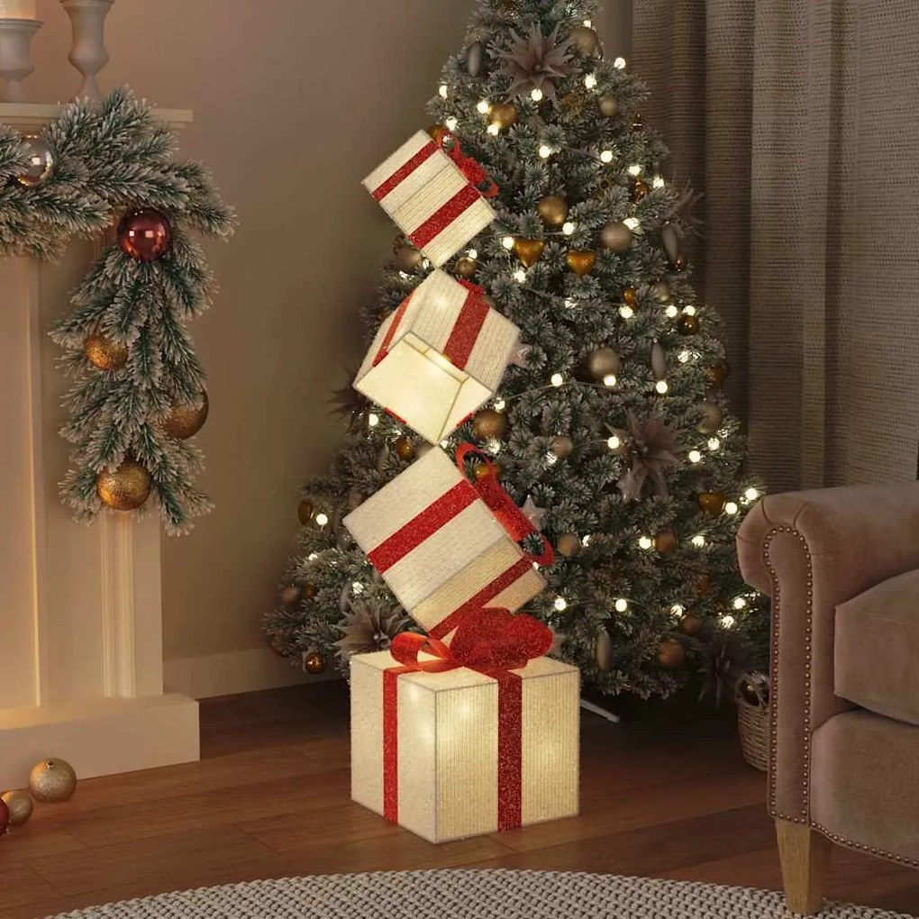 Decoração de Natal caixa de presente 80 LED branco quente