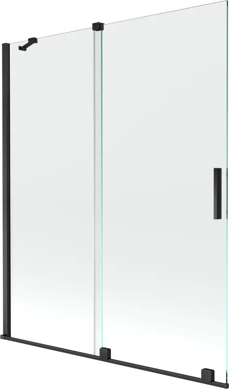 Mexen Velar painel de banheira deslizante de 2 asas 140 x 150 cm, transparente, preto - 896-140-000-01-70