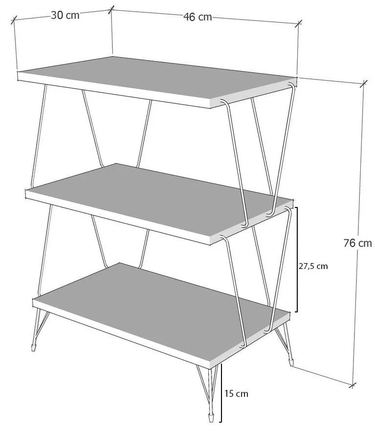 Mesa de Apoio Lazandos – Antracite – 46x76x30 cm
