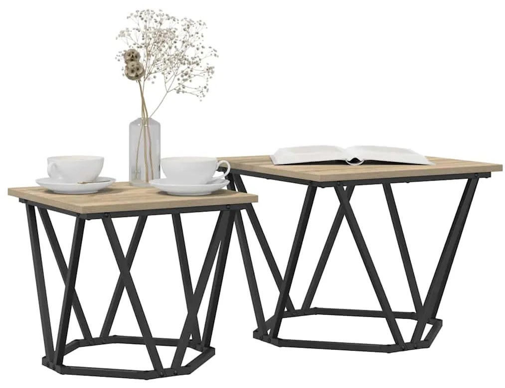 Mesas Laterais 2 pcs Carvalho Sonoma em Madeira Engineered