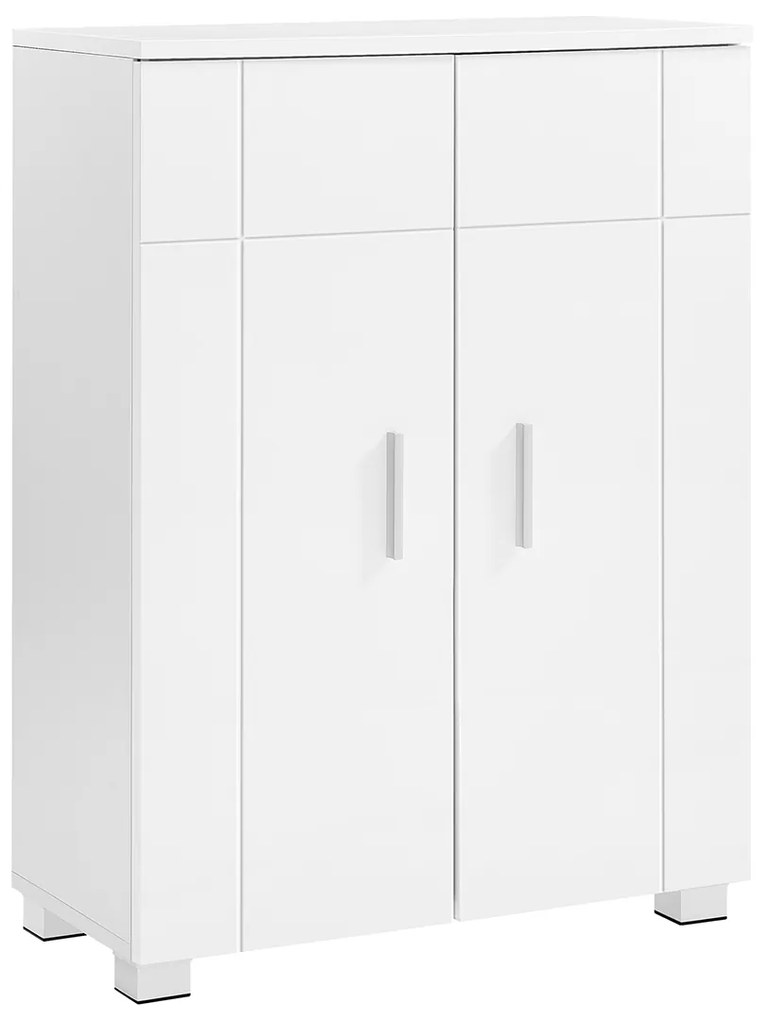Armário de casa de banho com prateleiras reguláveis 60 x 30 x 82 cm Branco