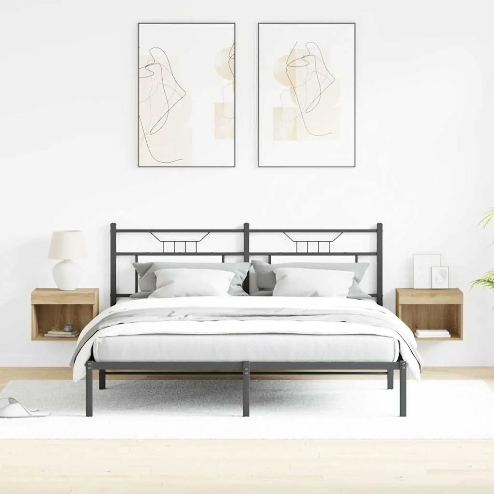Armários de parede vidaXL com luzes LED 2 pcs Carvalho artesanal 40x30
