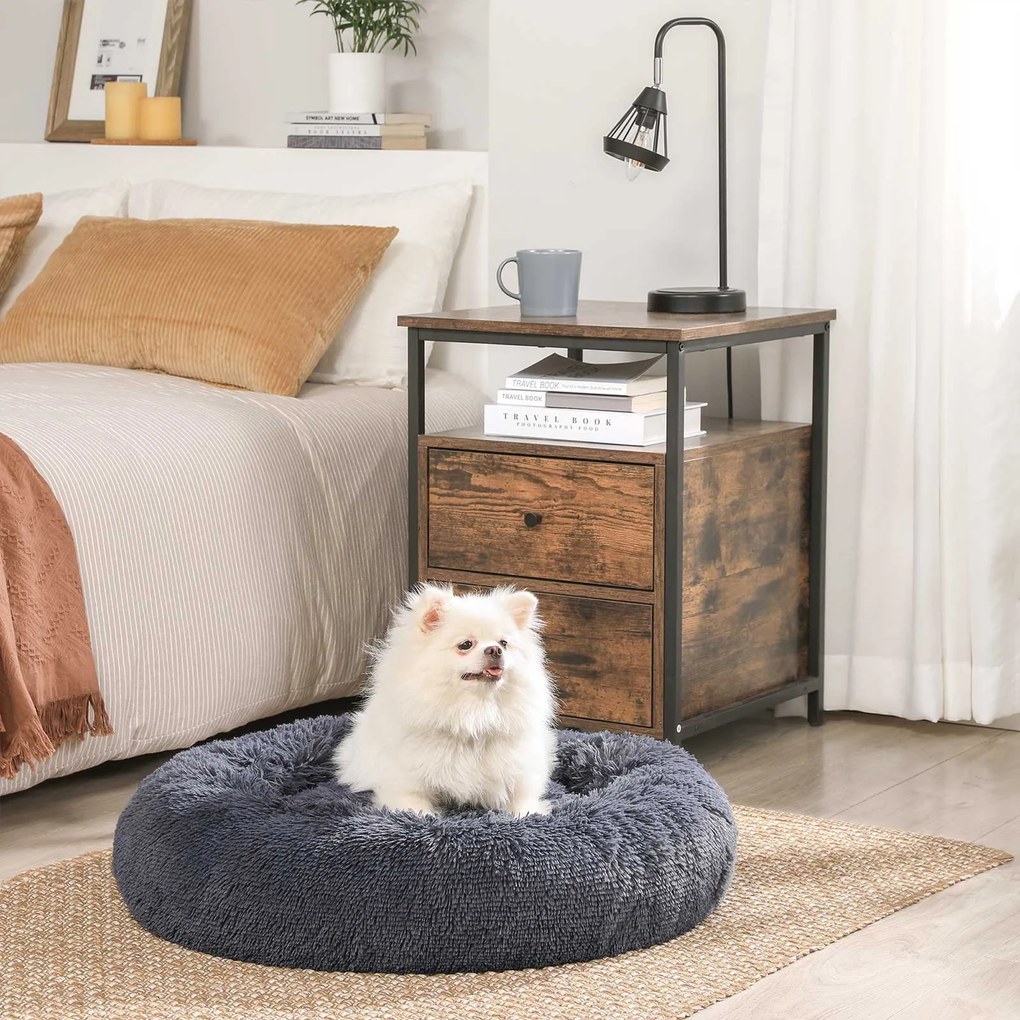 Cama para cães 50 x 20 cm (Ø x H) cinzenta escura