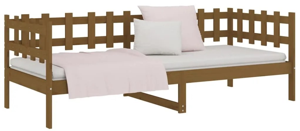 Sofá-cama 80x200 cm madeira de pinho maciça castanho mel