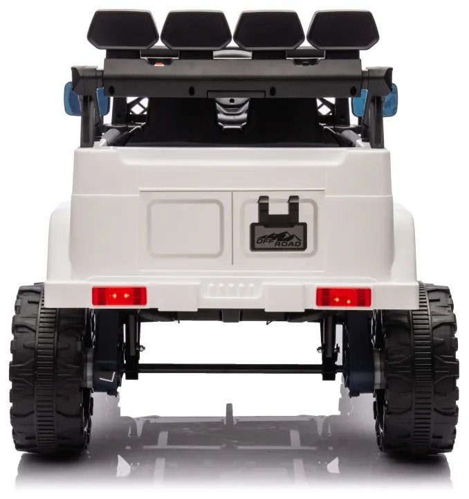 Jipe elétrico para Crianças 12V 4x4 Off-Road CLIMBER Rodas de espuma EVA, Assento Couro ecológico Branco