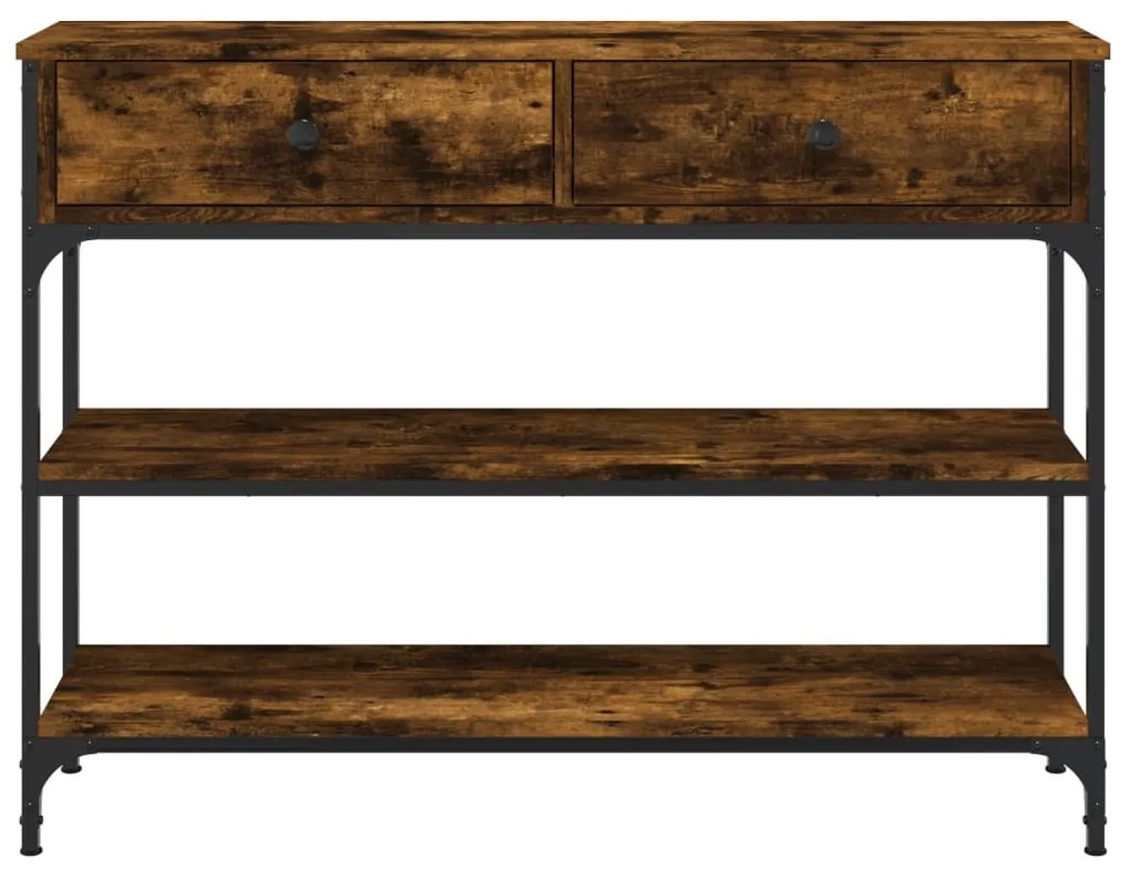 Mesa consola 100x25x75 cm derivados de madeira carvalho fumado